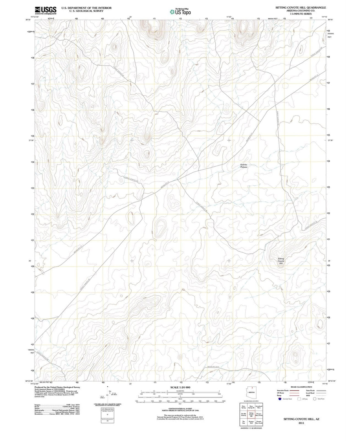 2011 Sitting Coyote Hill, AZ - Arizona - USGS Topographic Map