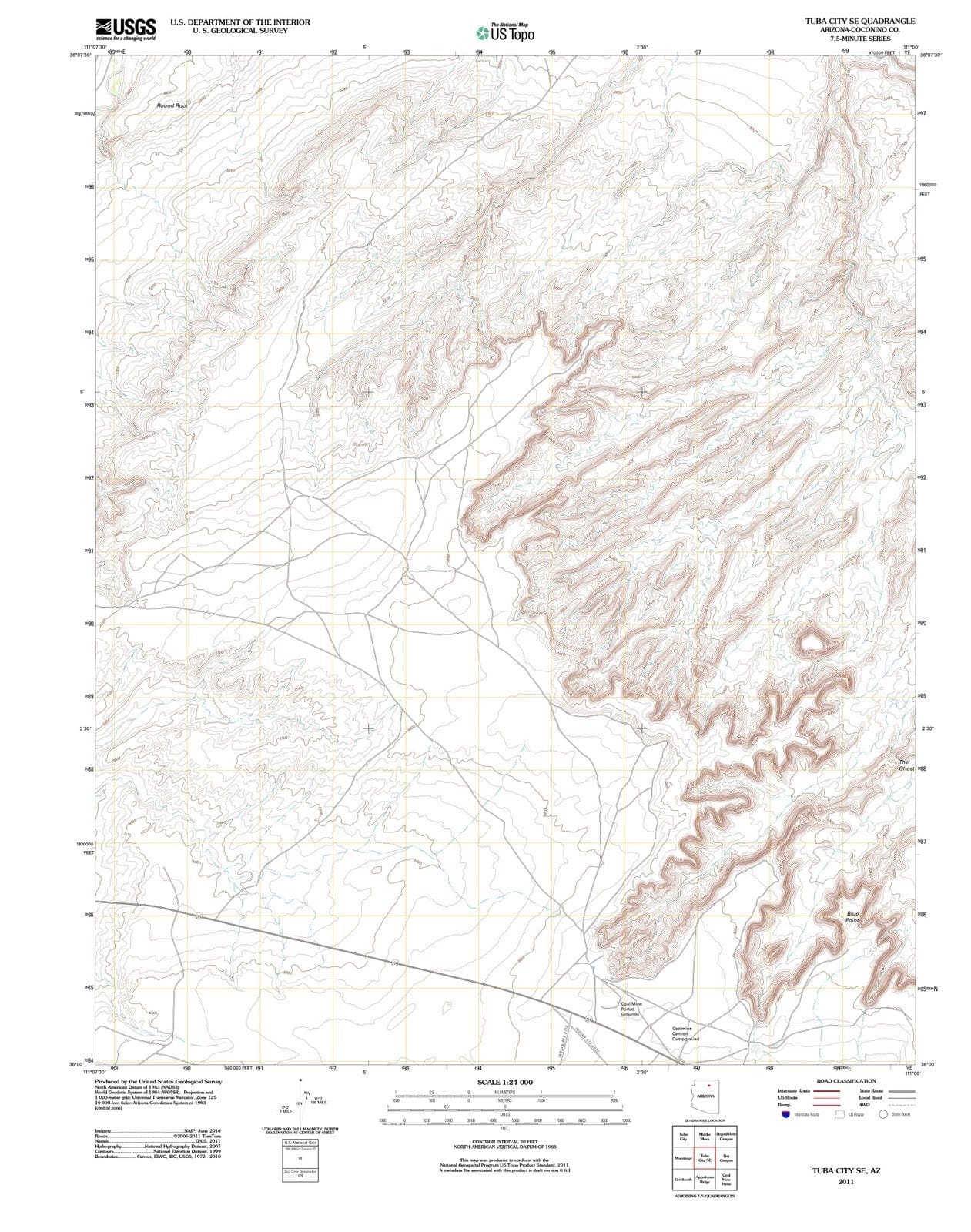 2011 Tuba City, AZ - Arizona - USGS Topographic Map v2