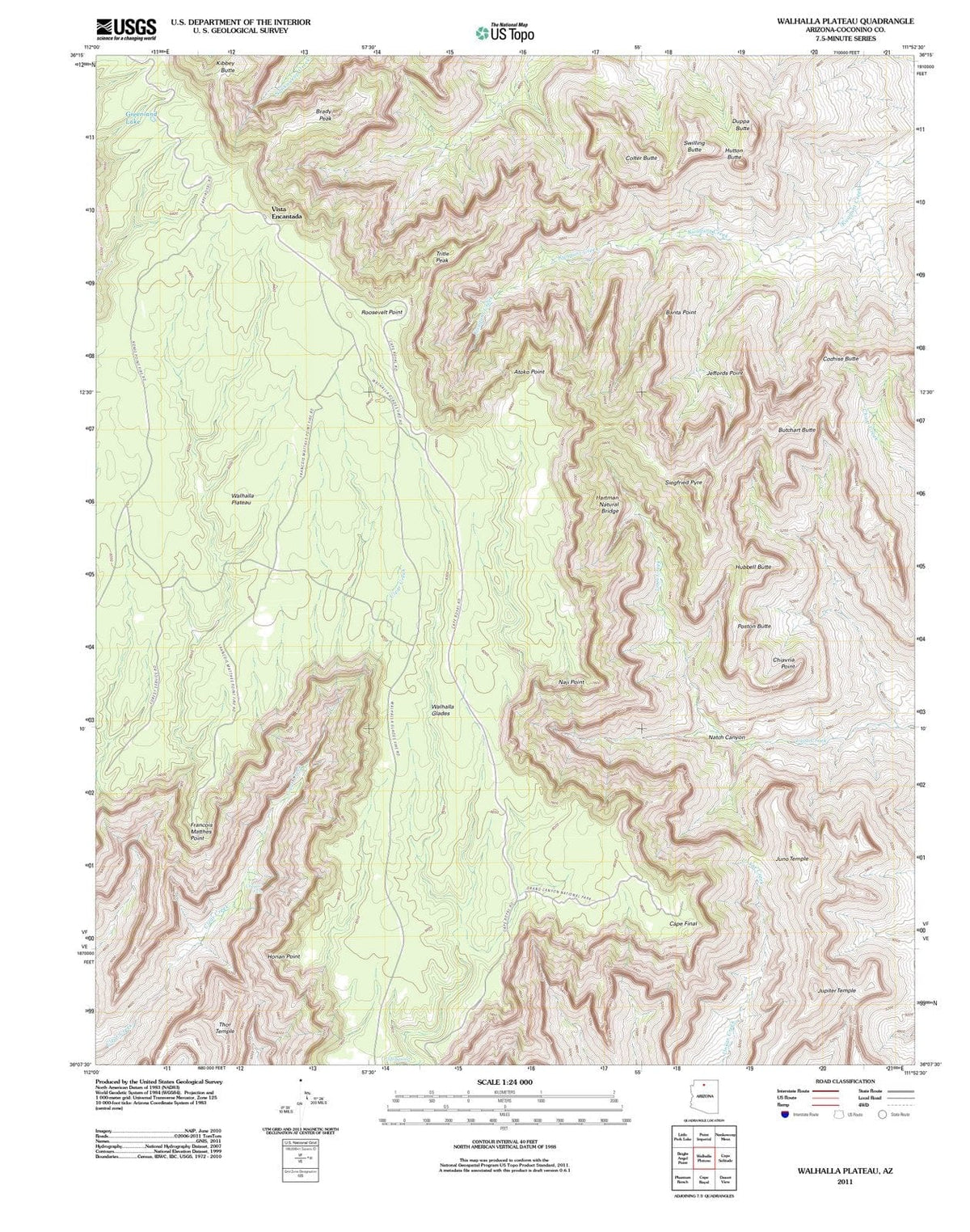 2011 Walhalla Plateau, AZ - Arizona - USGS Topographic Map