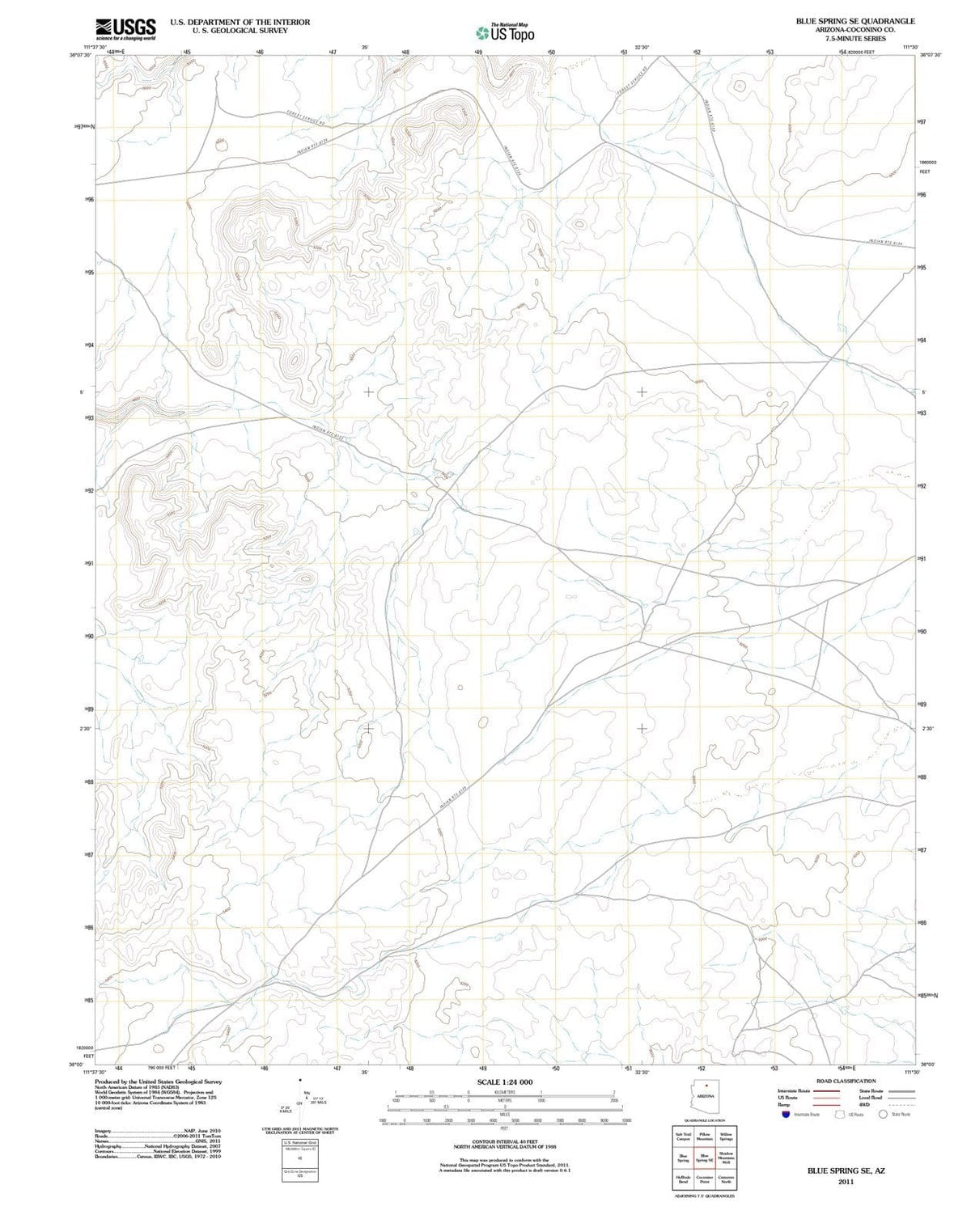 2011 Blue Spring, AZ - Arizona - USGS Topographic Map