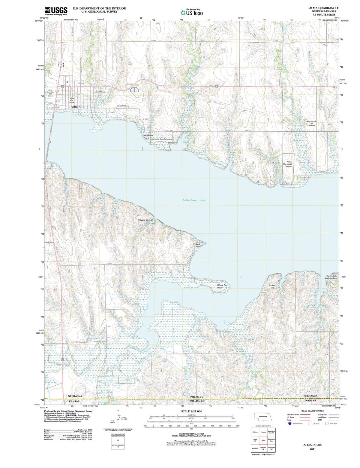 2011 Alma, NE - Nebraska - USGS Topographic Map