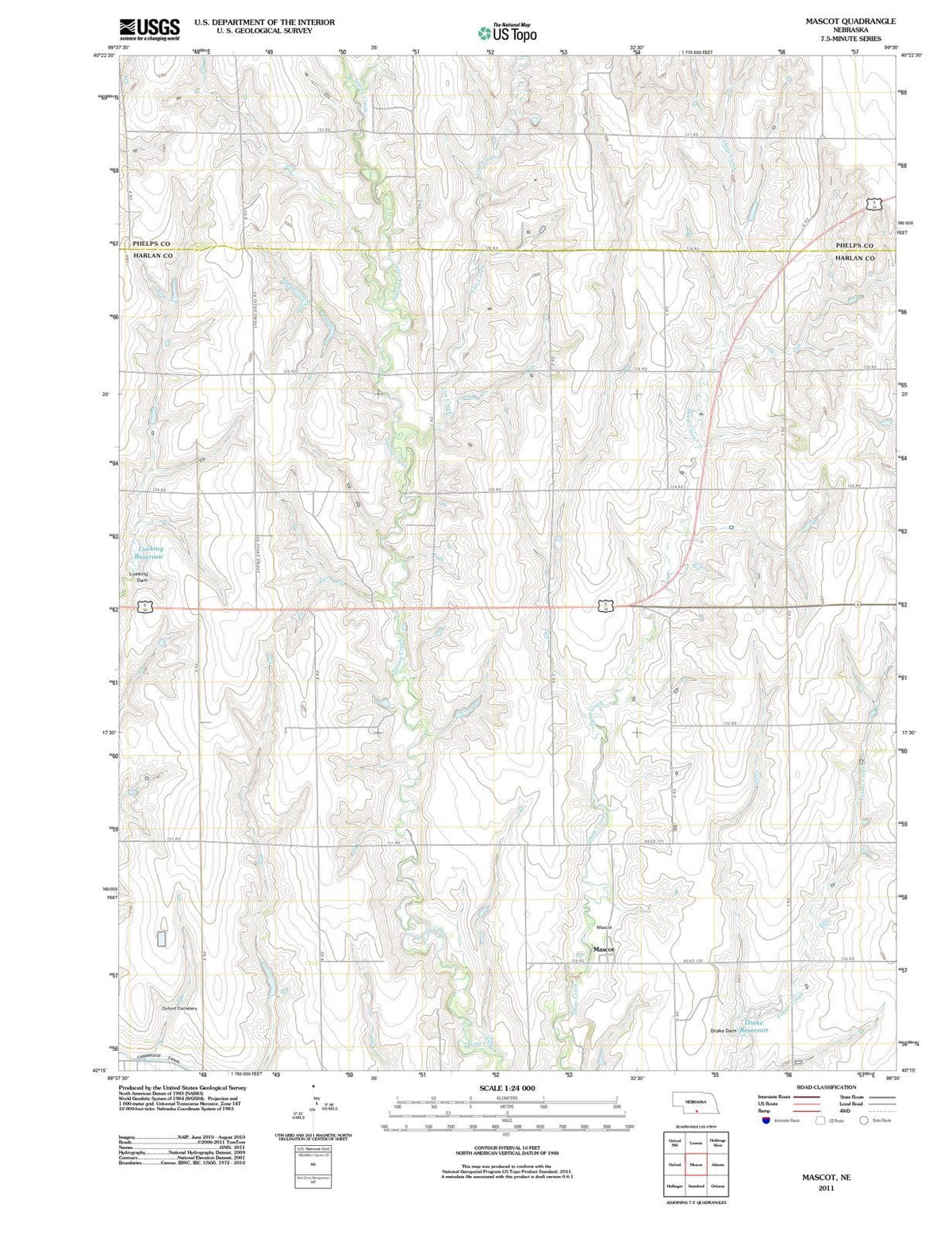 2011 Mascot, NE - Nebraska - USGS Topographic Map