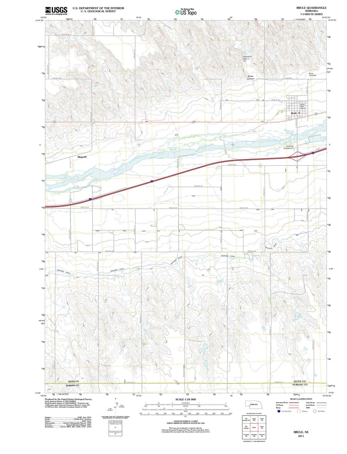 2011 Brule, NE - Nebraska - USGS Topographic Map v2