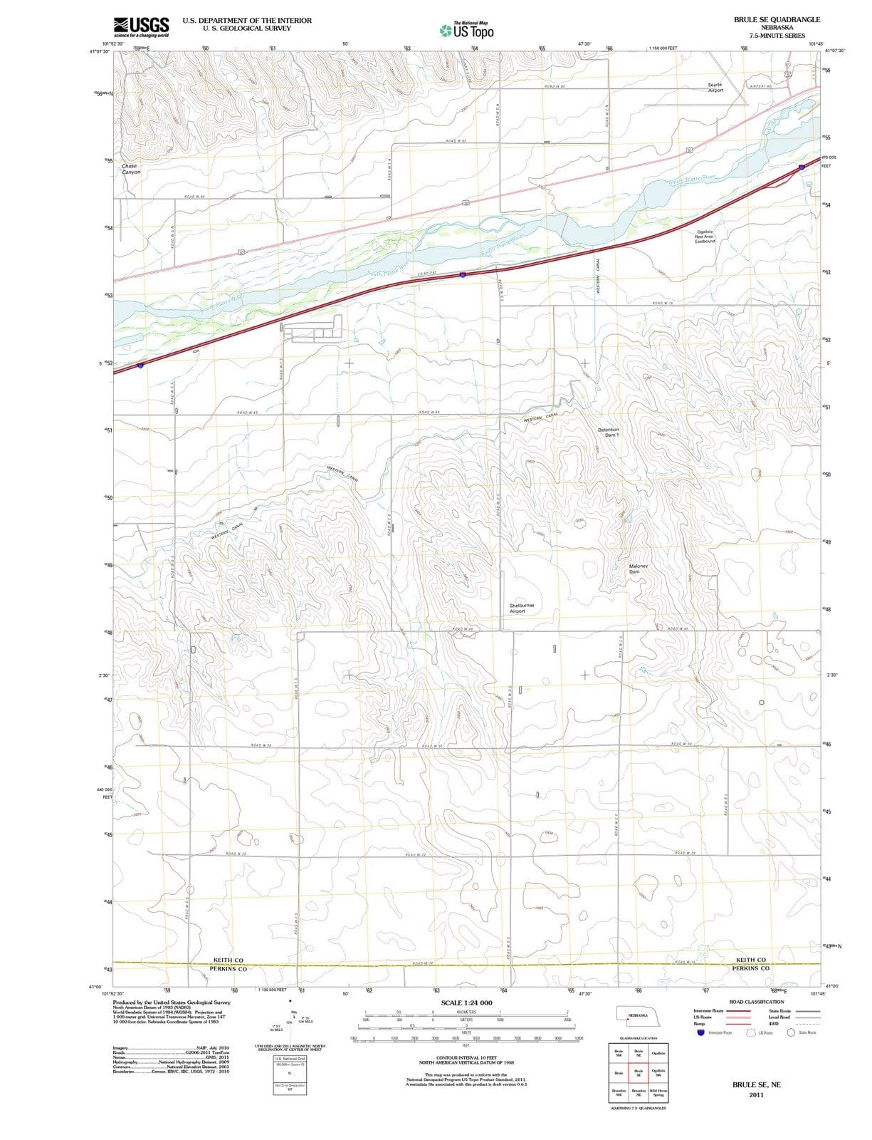 2011 Brule, NE - Nebraska - USGS Topographic Map v3