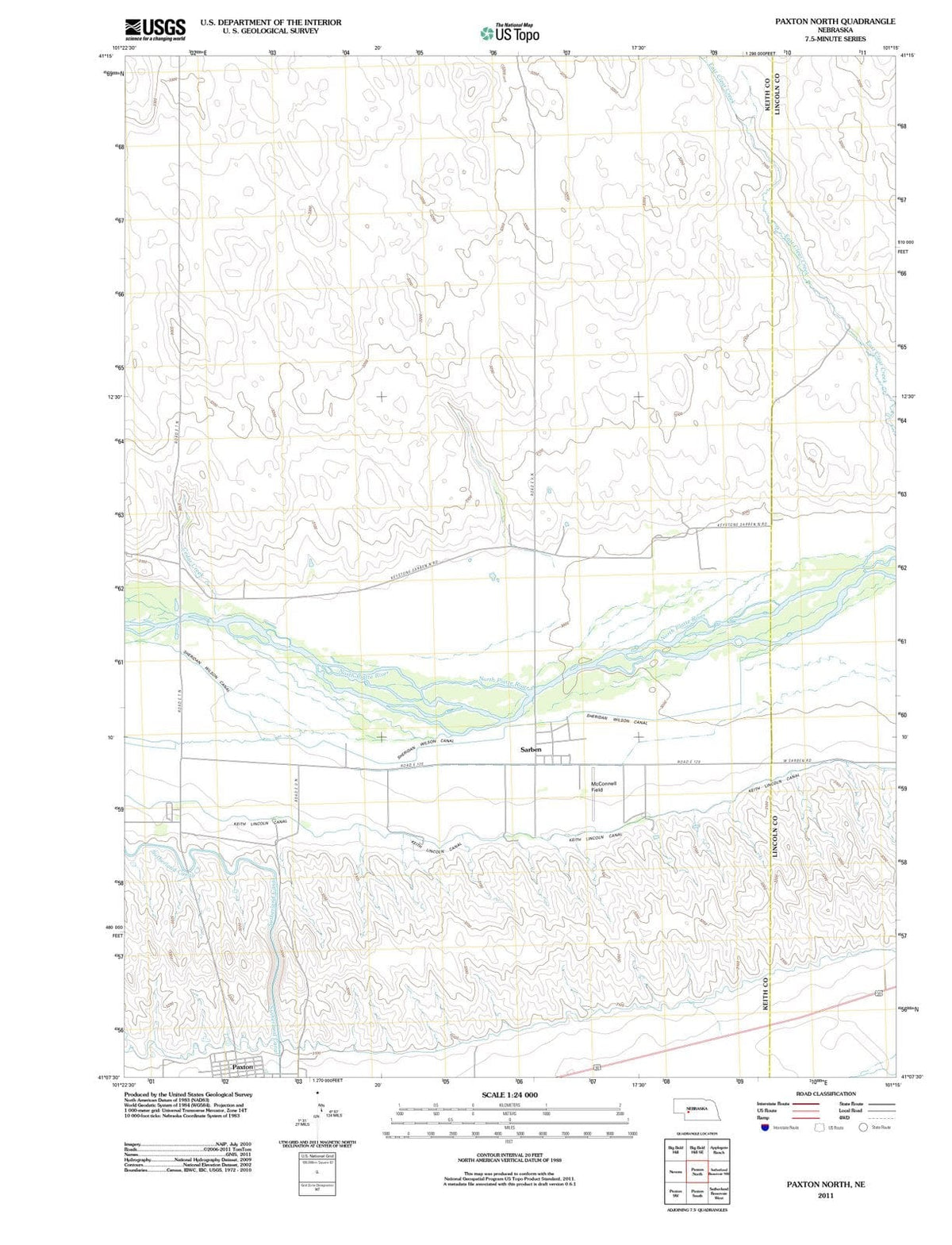 2011 Paxton North, NE - Nebraska - USGS Topographic Map
