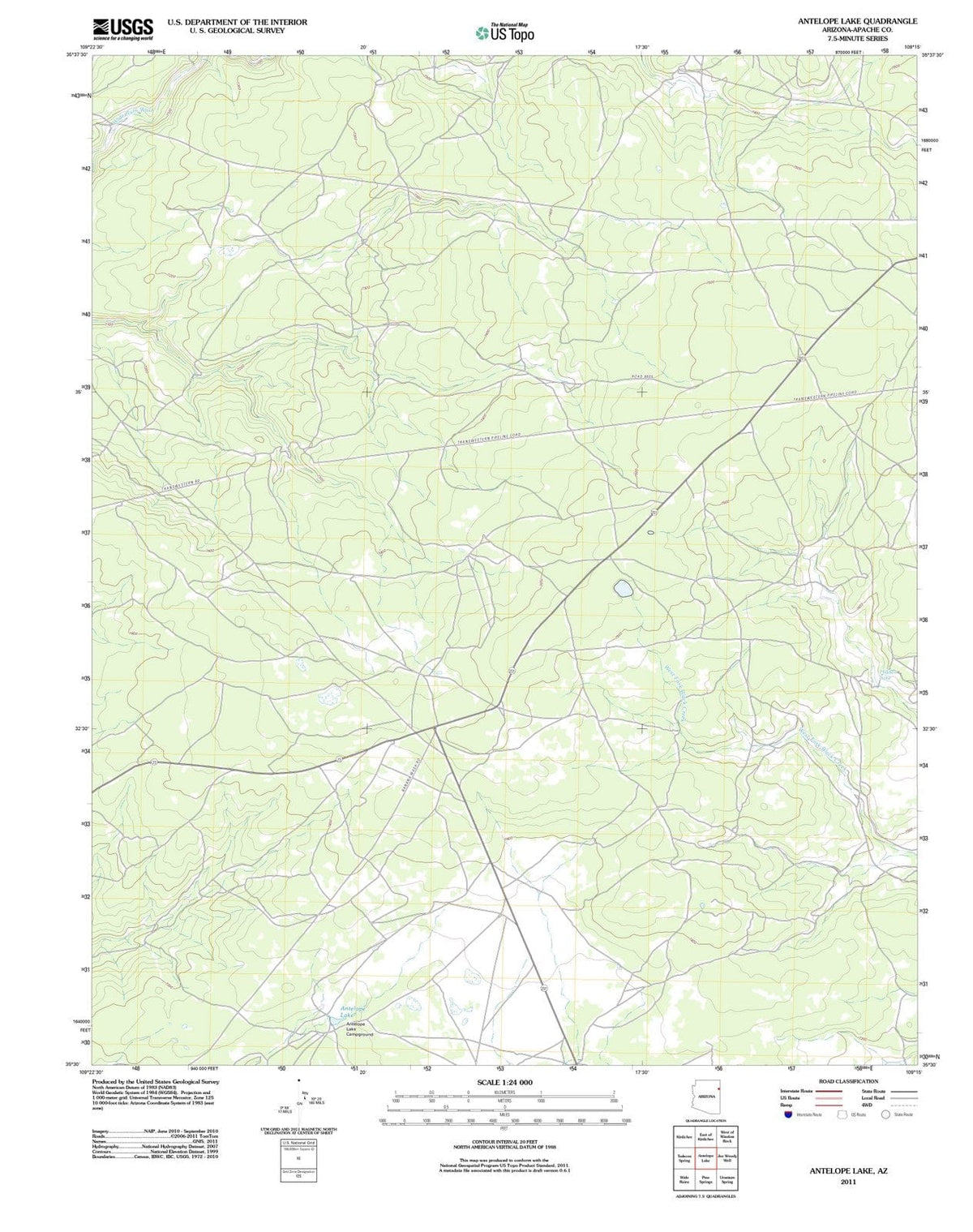 2011 Antelope Lake, AZ - Arizona - USGS Topographic Map