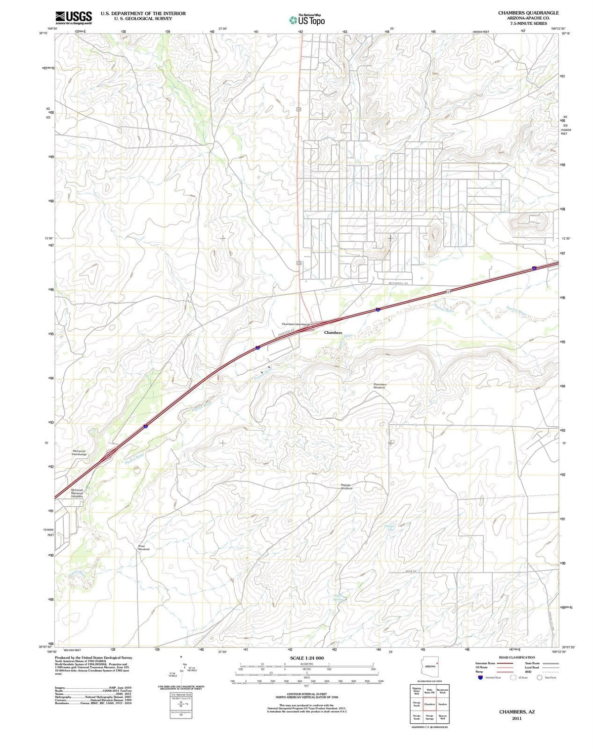 2011 Chambers, AZ - Arizona - USGS Topographic Map