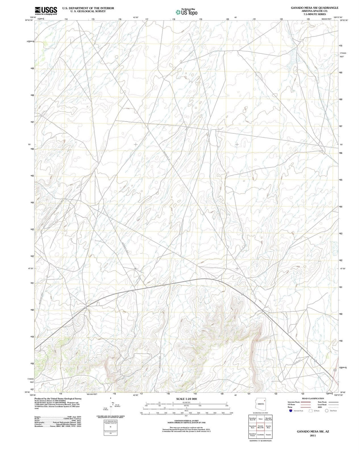 2011 Ganado Mesa, AZ - Arizona - USGS Topographic Map v2