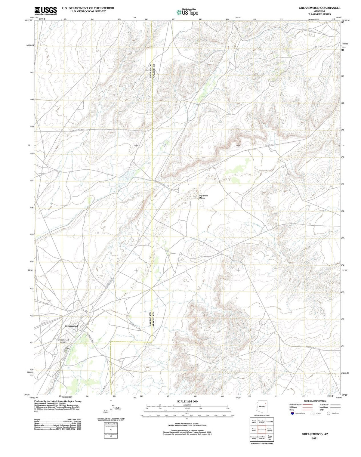 2011 Greasewood, AZ - Arizona - USGS Topographic Map