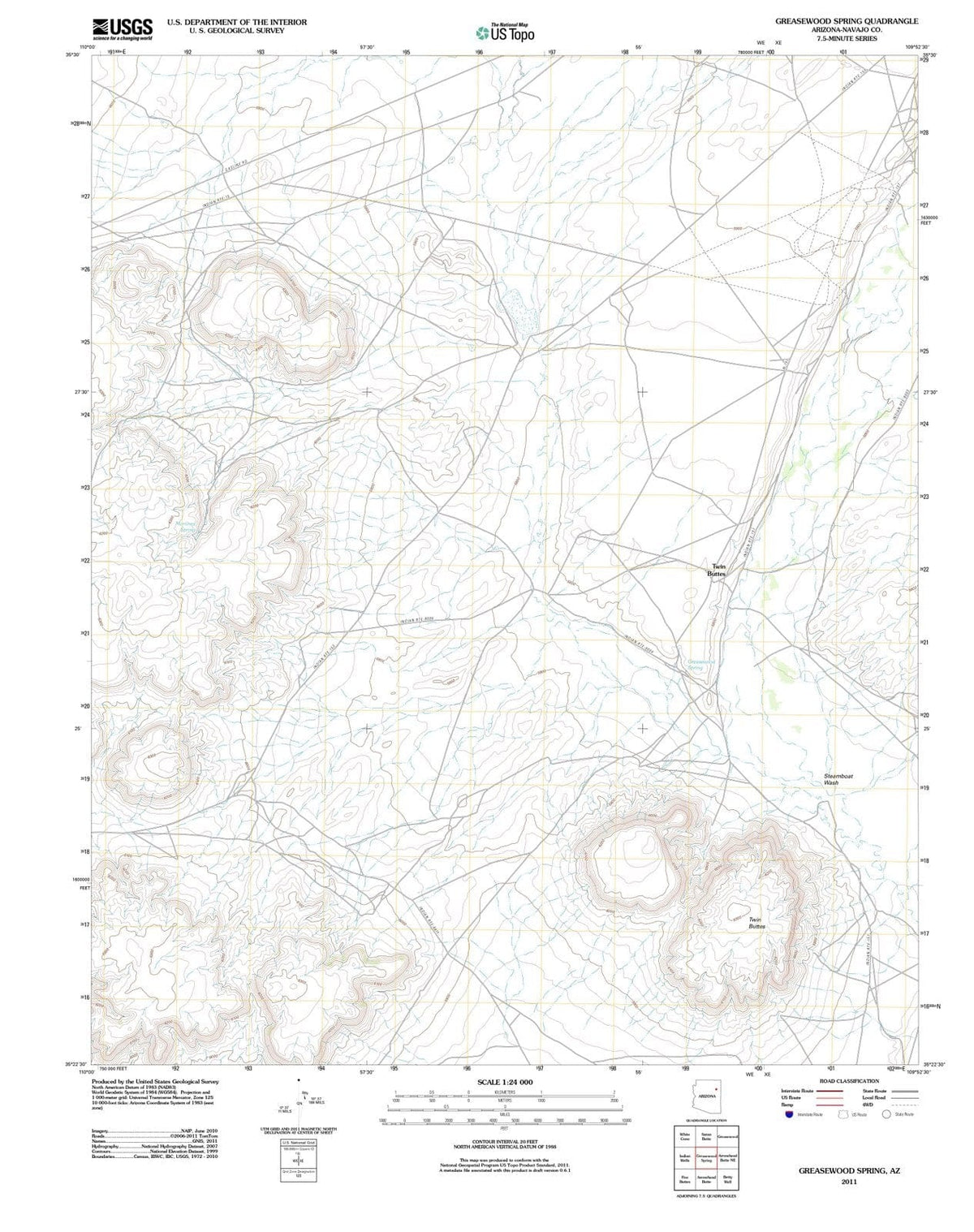 2011 Greasewood Spring, AZ - Arizona - USGS Topographic Map