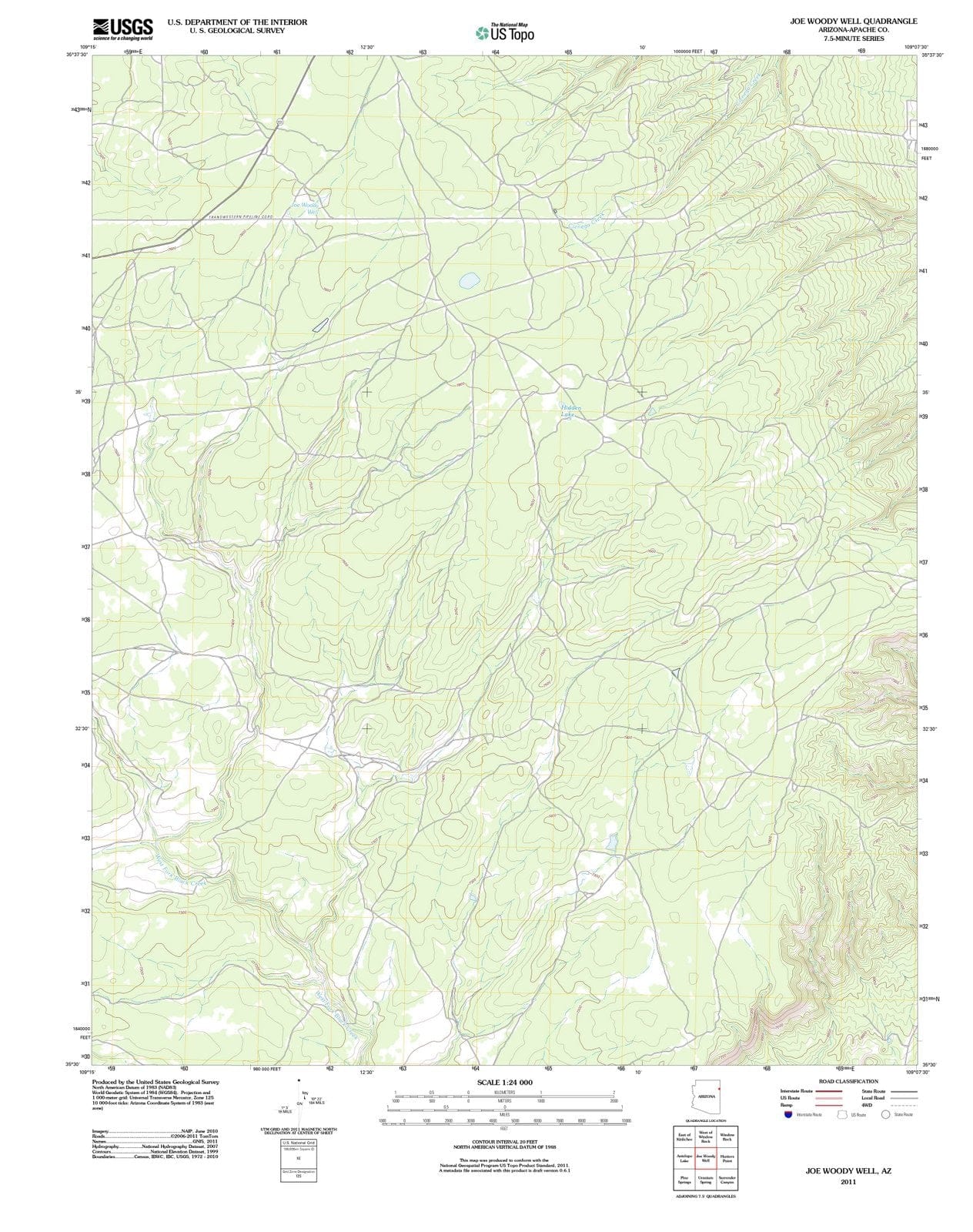 2011 Joe Woody Well, AZ - Arizona - USGS Topographic Map
