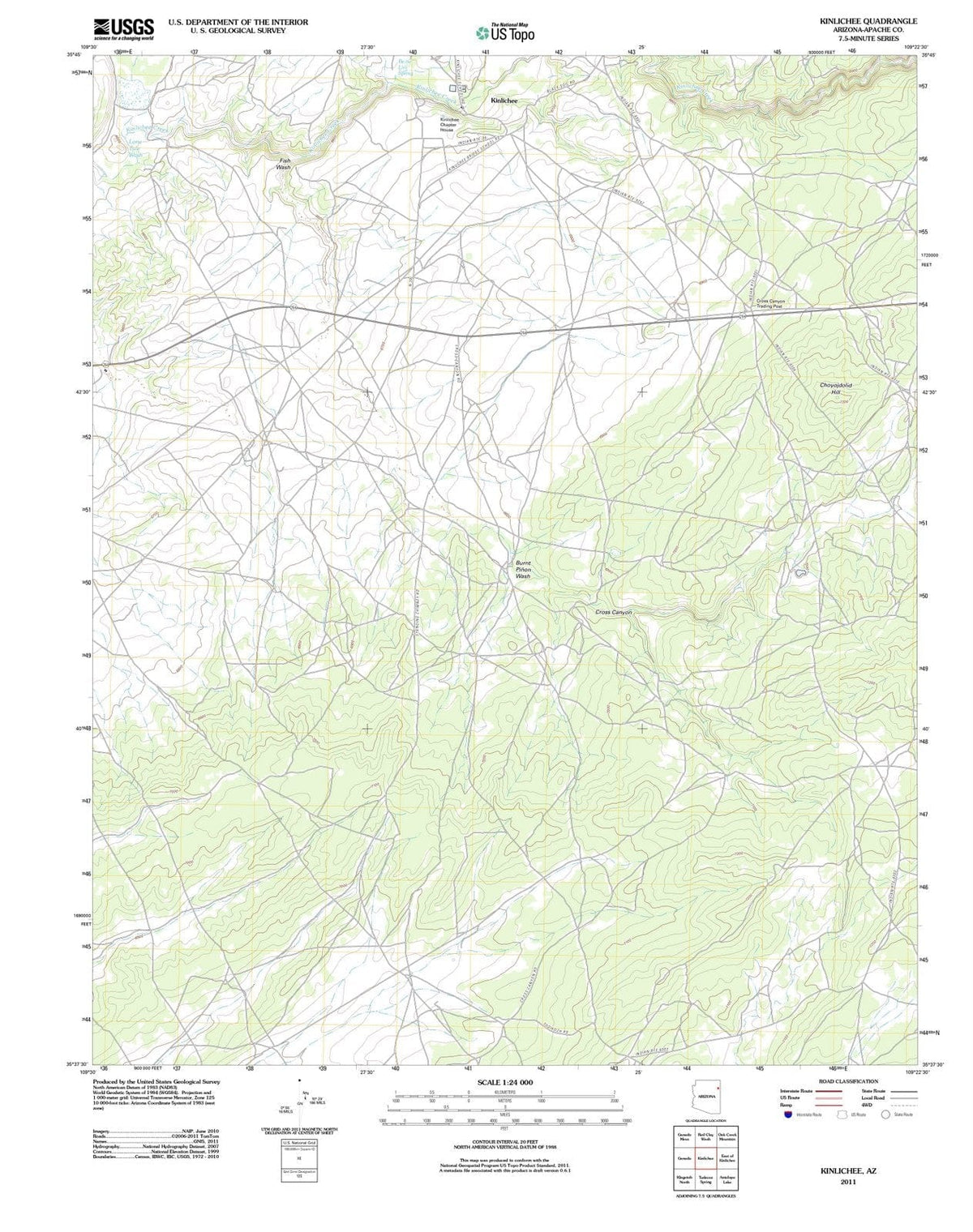 2011 Kinlichee, AZ - Arizona - USGS Topographic Map