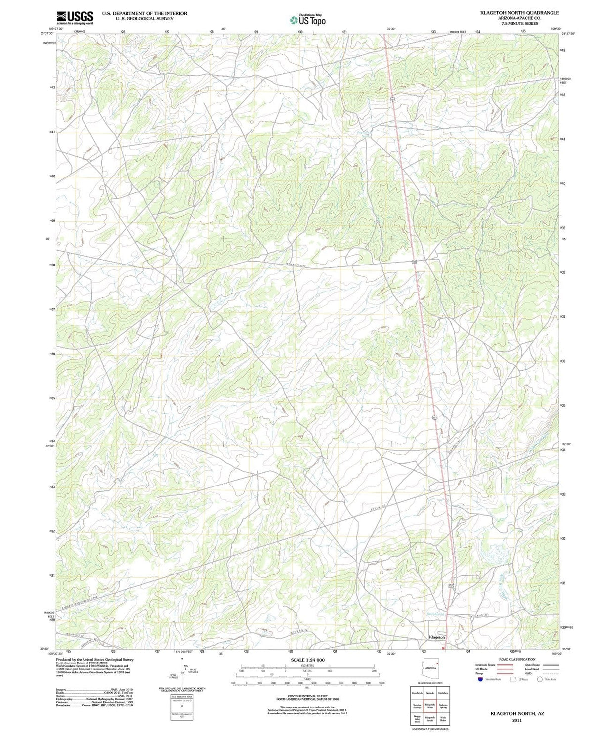 2011 Klagetoh North, AZ - Arizona - USGS Topographic Map