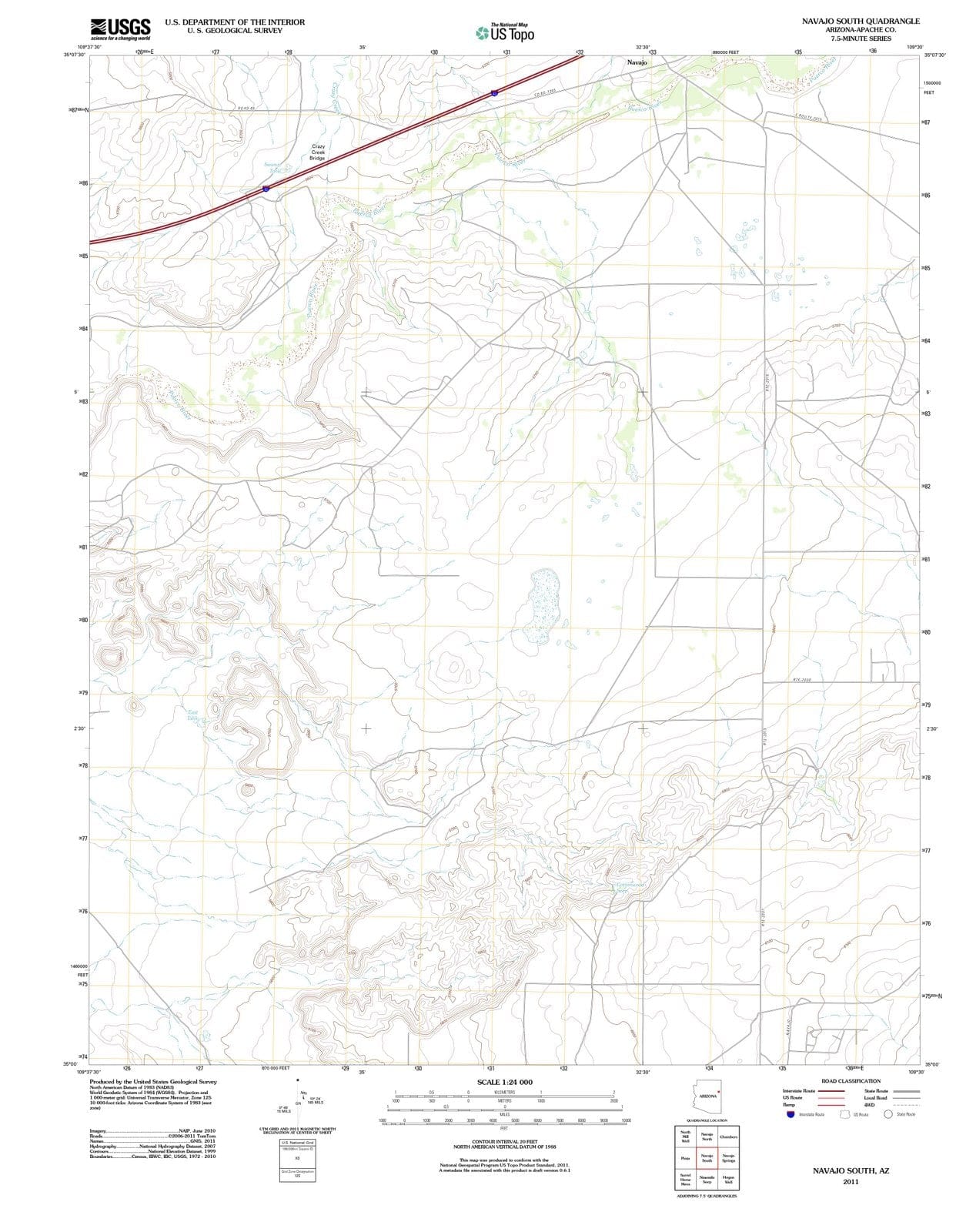 2011 Navajo South, AZ - Arizona - USGS Topographic Map