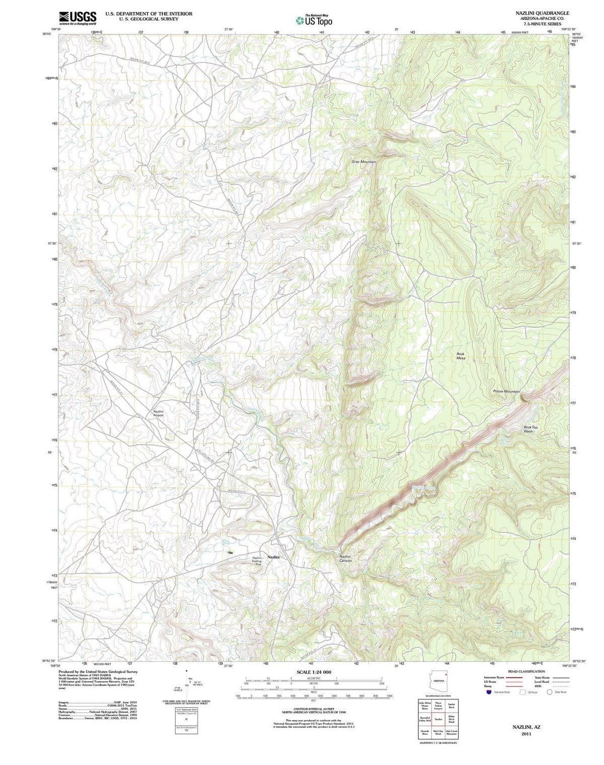 2011 Nazlini, AZ - Arizona - USGS Topographic Map