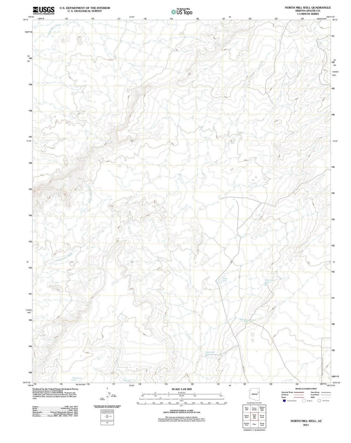2011 North Mill Well, AZ - Arizona - USGS Topographic Map