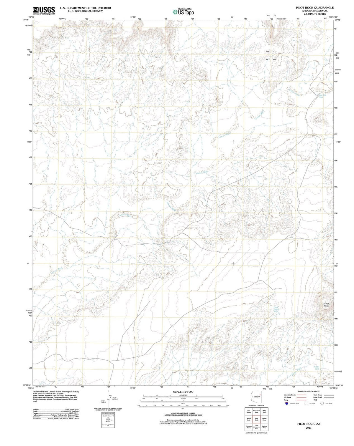 2011 Pilot Rock, AZ - Arizona - USGS Topographic Map
