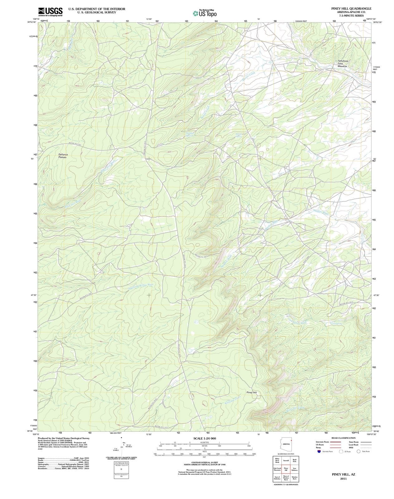 2011 Piney Hill, AZ - Arizona - USGS Topographic Map