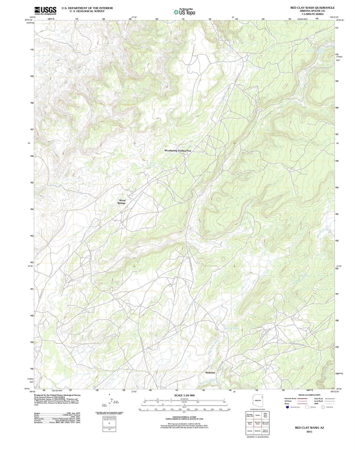 2011 Red Clay Wash, AZ - Arizona - USGS Topographic Map