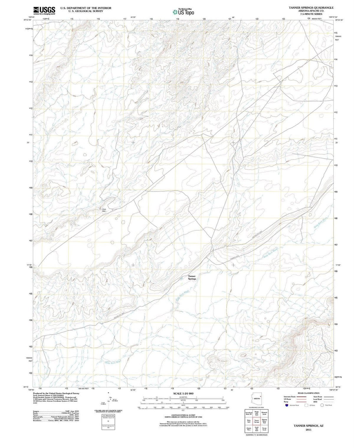 2011 Tanner Springs, AZ - Arizona - USGS Topographic Map