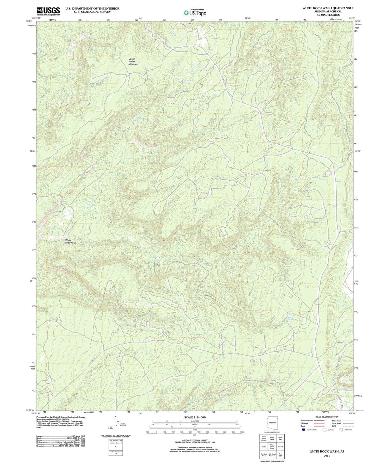 2011 White Rock Wash, AZ - Arizona - USGS Topographic Map