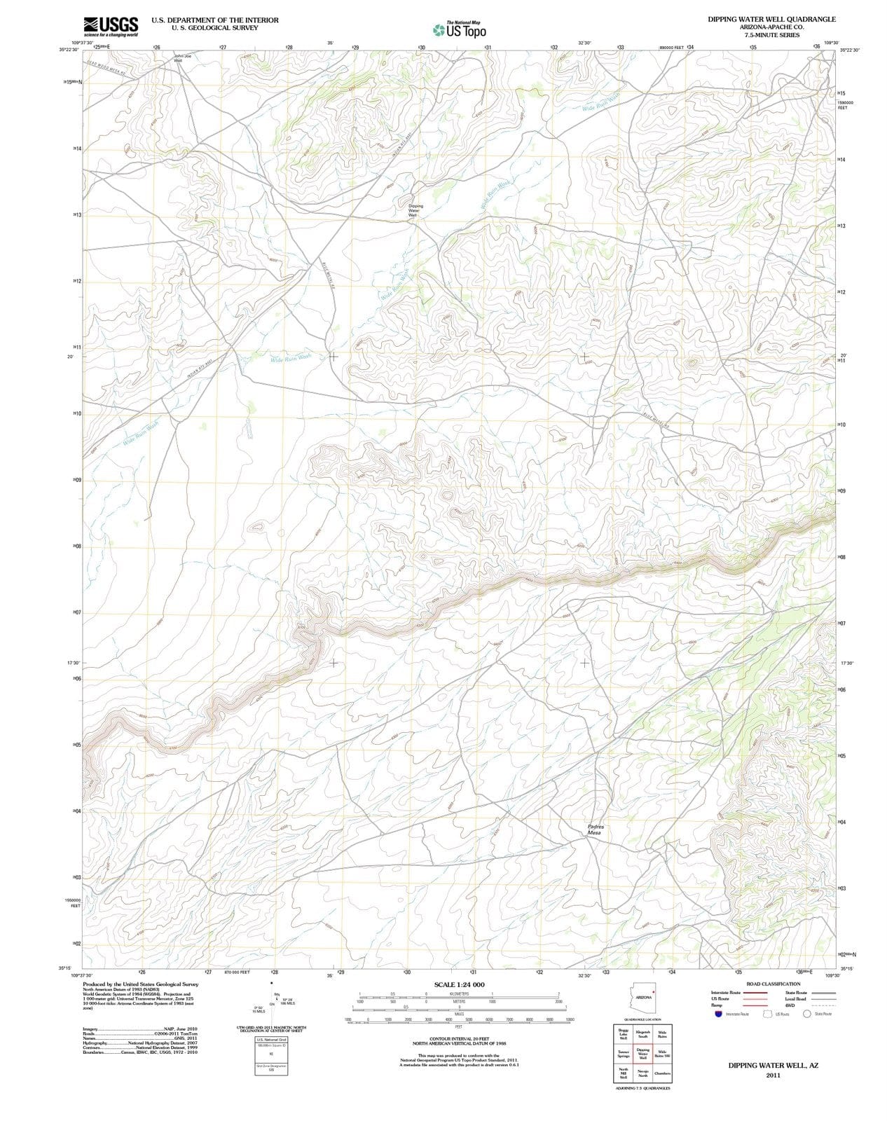 2011 Dipping Water Well, AZ - Arizona - USGS Topographic Map