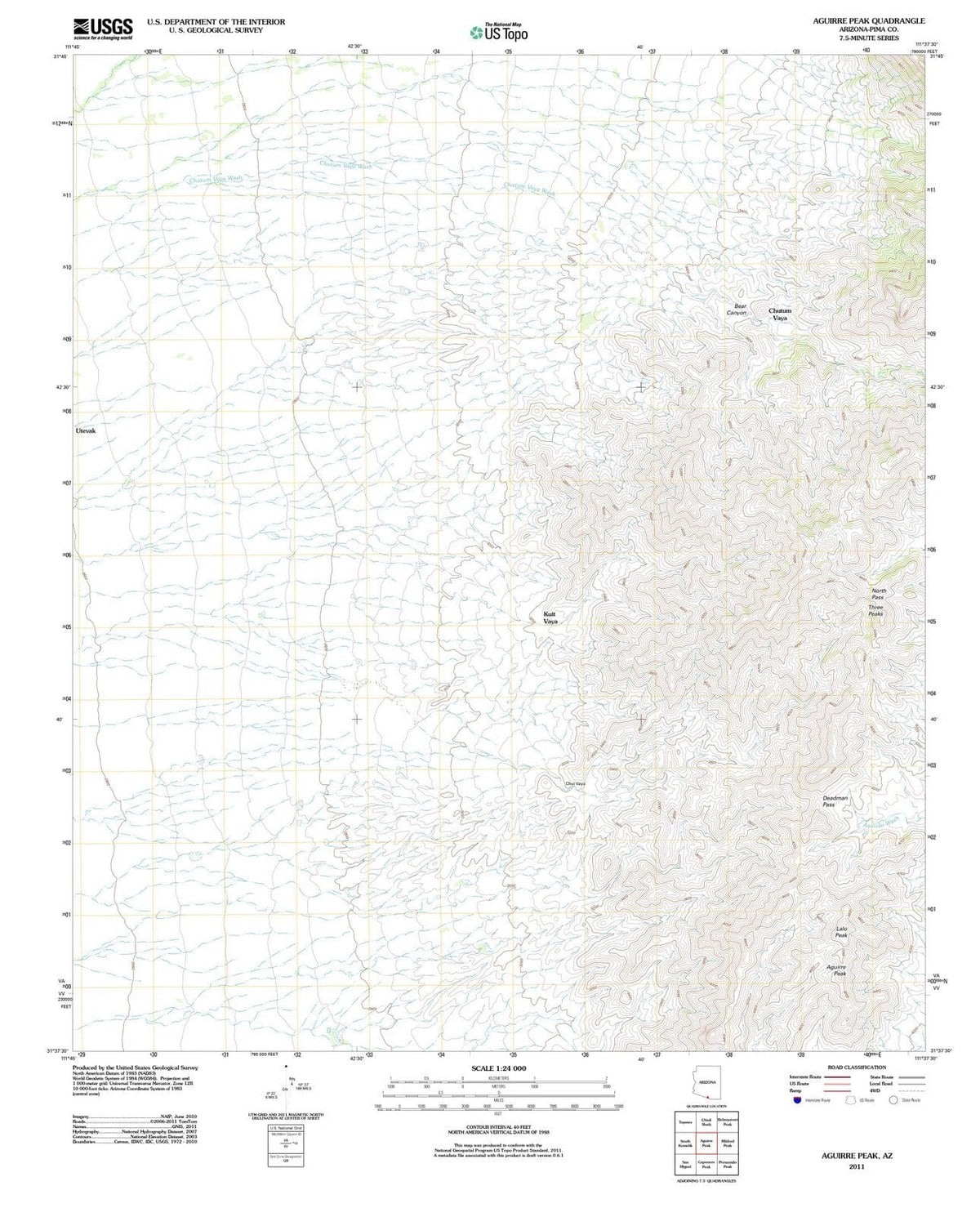 2011 Aguirre Peak, AZ - Arizona - USGS Topographic Map