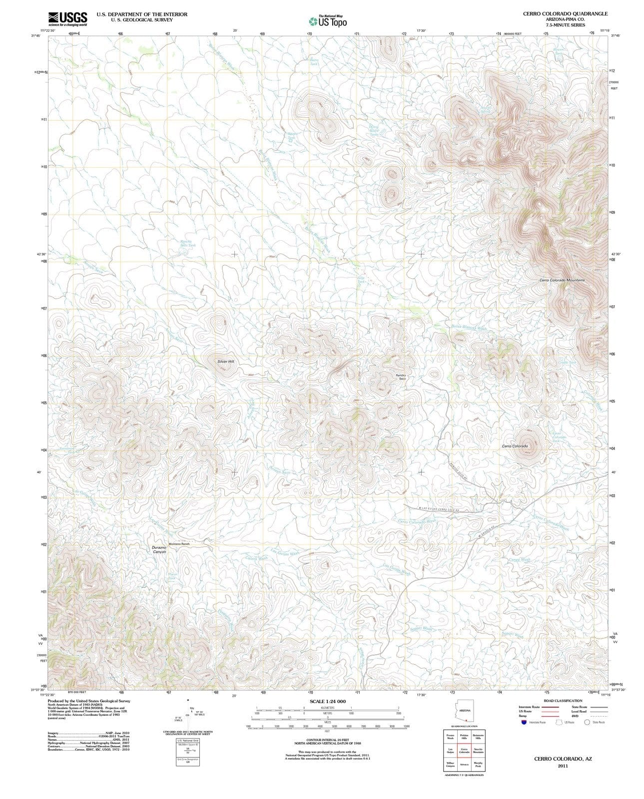 2011 Cerro Colorado, AZ - Arizona - USGS Topographic Map