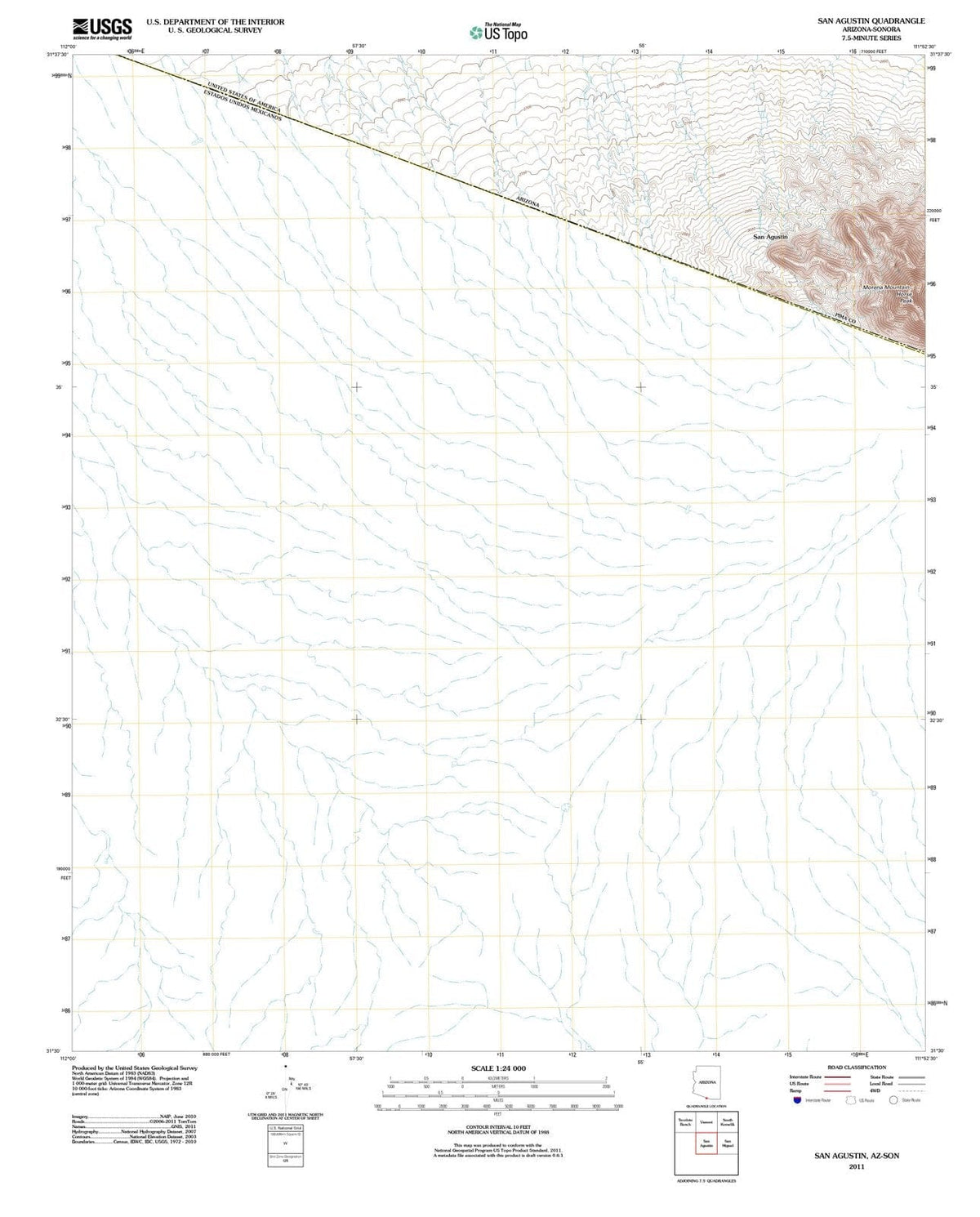 2011 San Agustin, AZ - Arizona - USGS Topographic Map