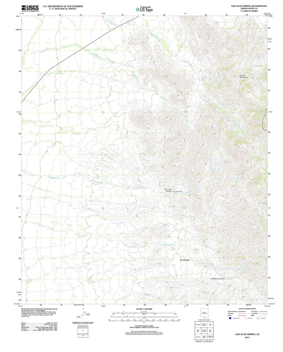 2011 San Juan Spring, AZ - Arizona - USGS Topographic Map