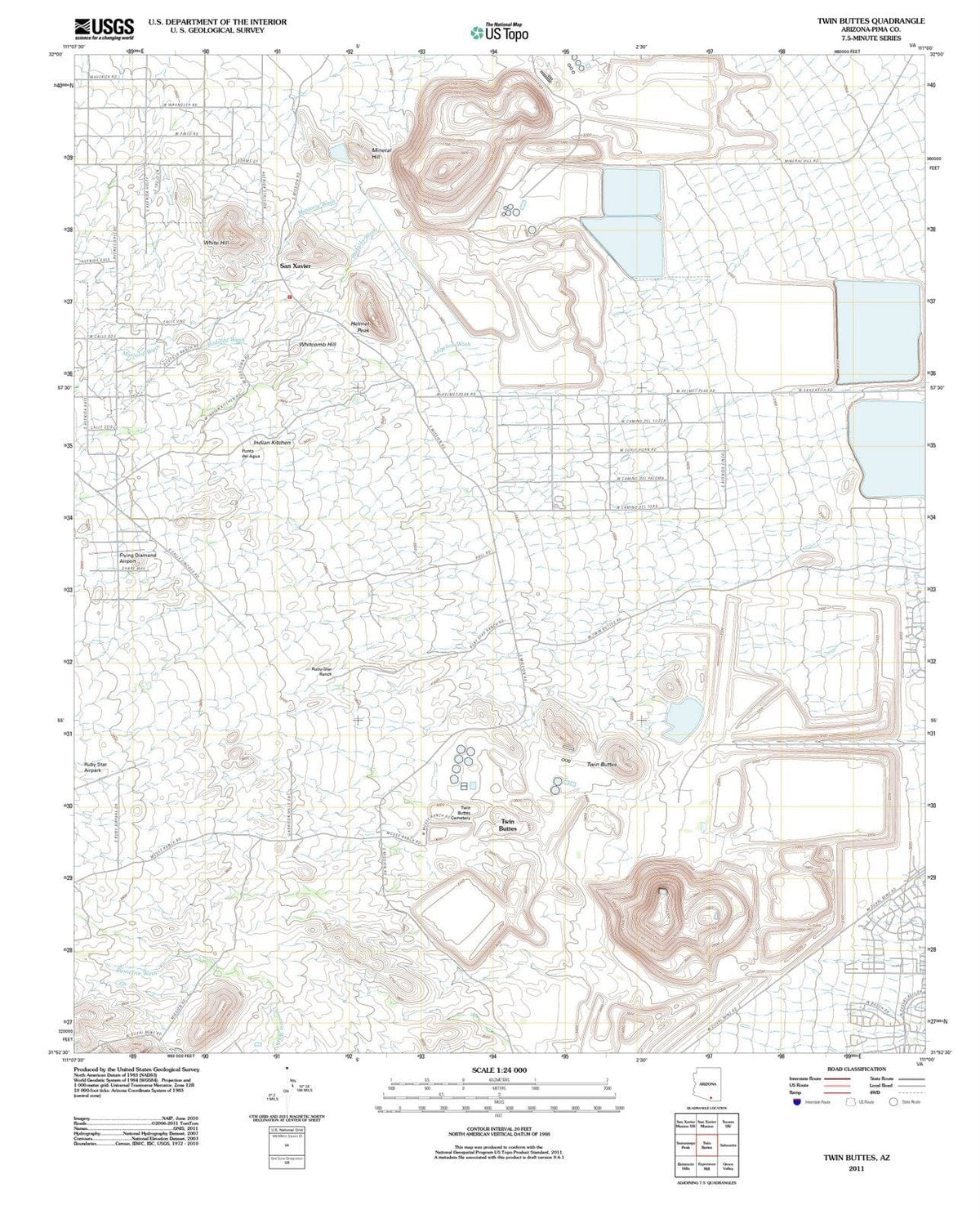 2011 Twin Buttes, AZ - Arizona - USGS Topographic Map