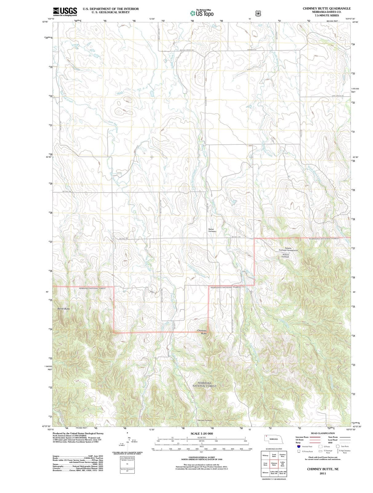 2011 Chimney Butte, NE - Nebraska - USGS Topographic Map