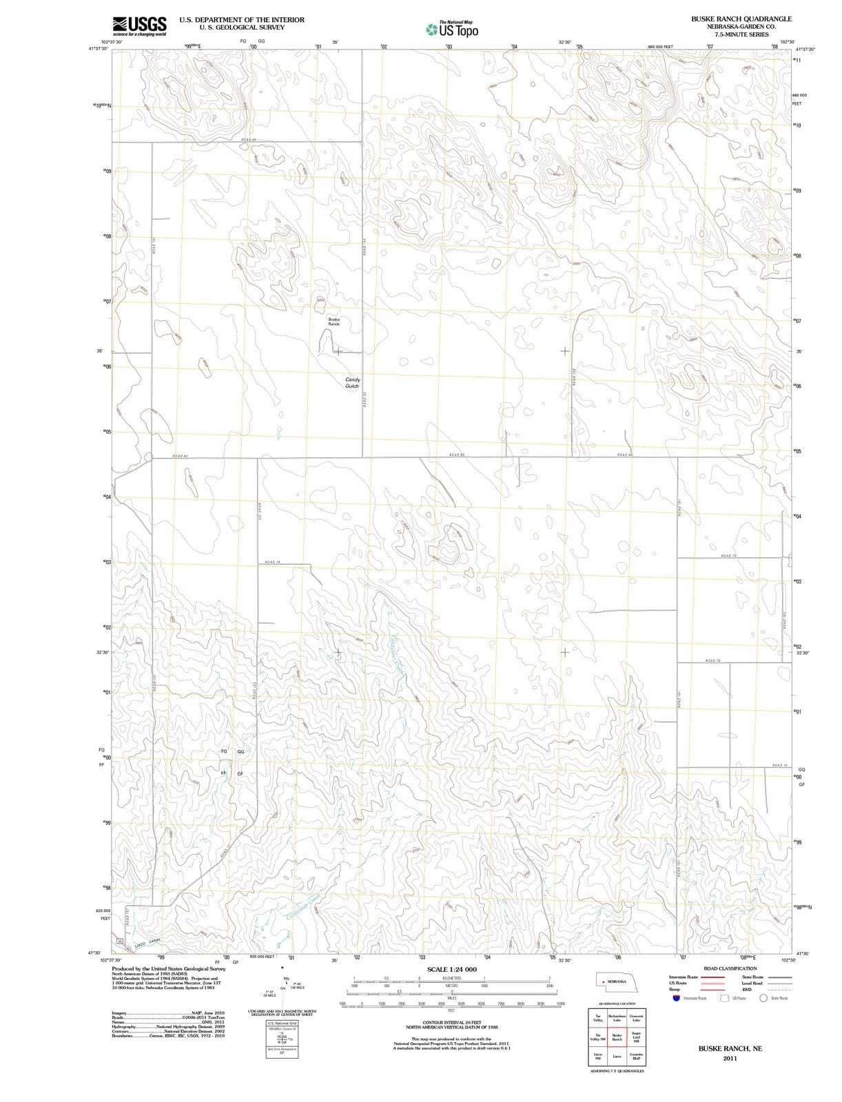 2011 Buske Ranch, NE - Nebraska - USGS Topographic Map