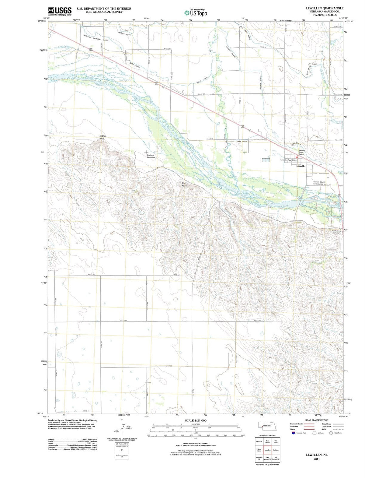 2011 Lewellen, NE - Nebraska - USGS Topographic Map