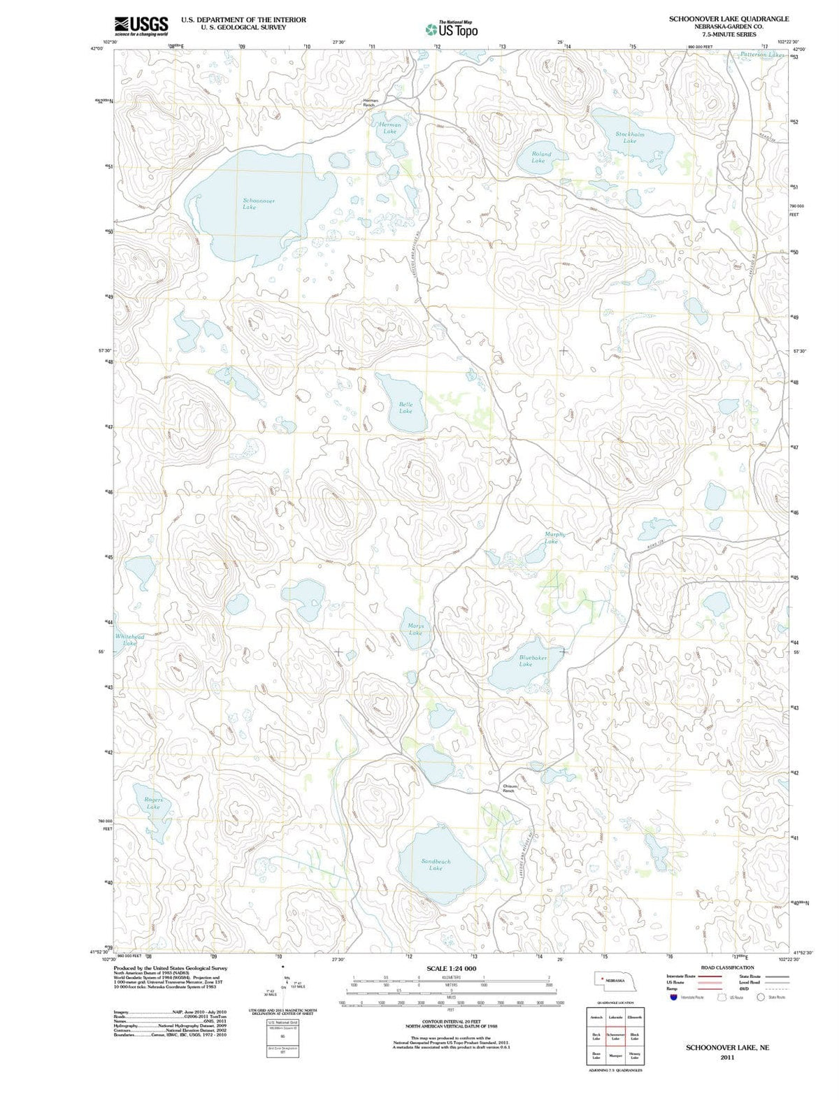 2011 Schoonover Lake, NE - Nebraska - USGS Topographic Map