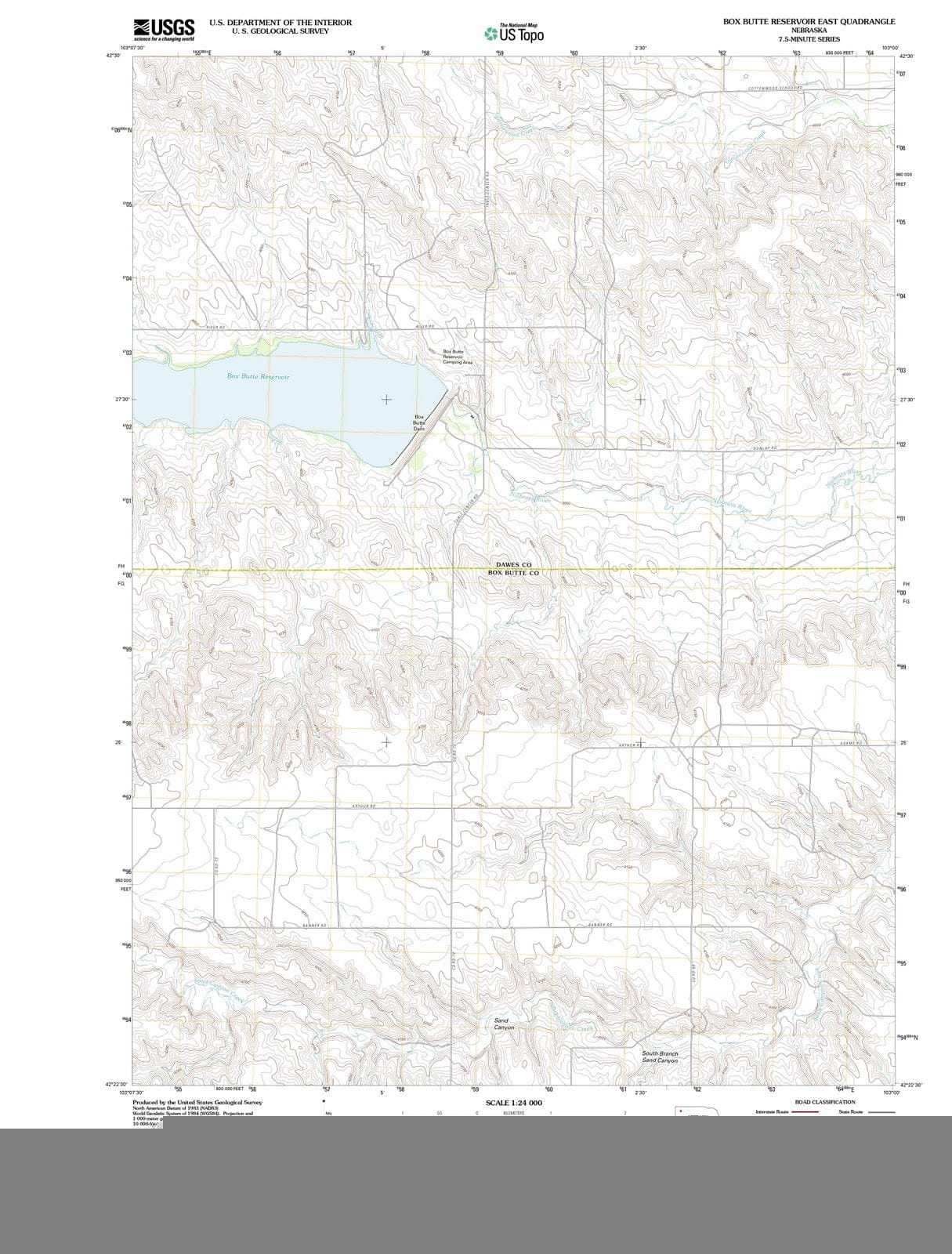 2011 Box Butte Reservoir East, NE - Nebraska - USGS Topographic Map