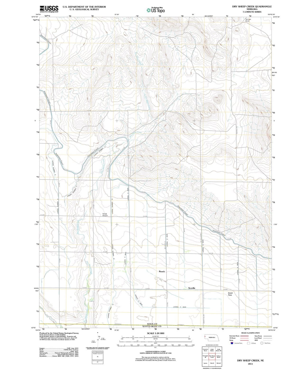 2011 Dry Sheep Creek, NE - Nebraska - USGS Topographic Map