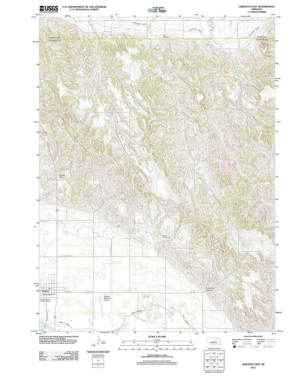 2011 Sargent East, NE - Nebraska - USGS Topographic Map
