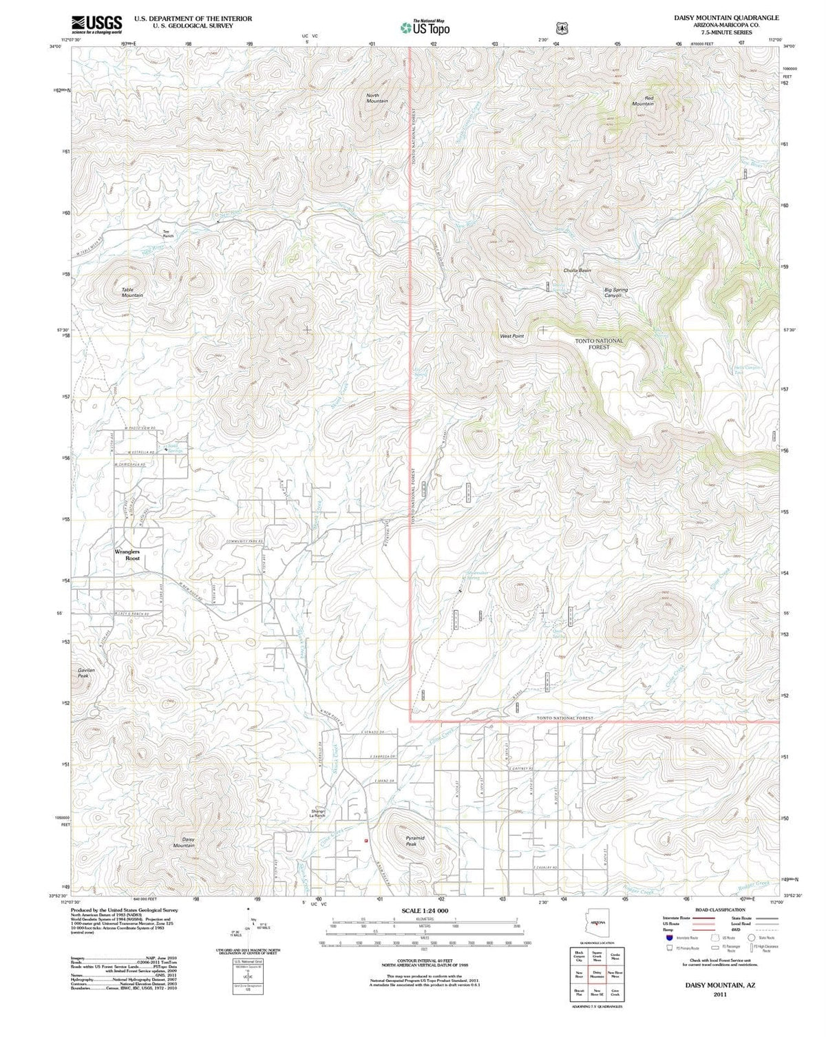 2011 Daisy Mountain, AZ - Arizona - USGS Topographic Map