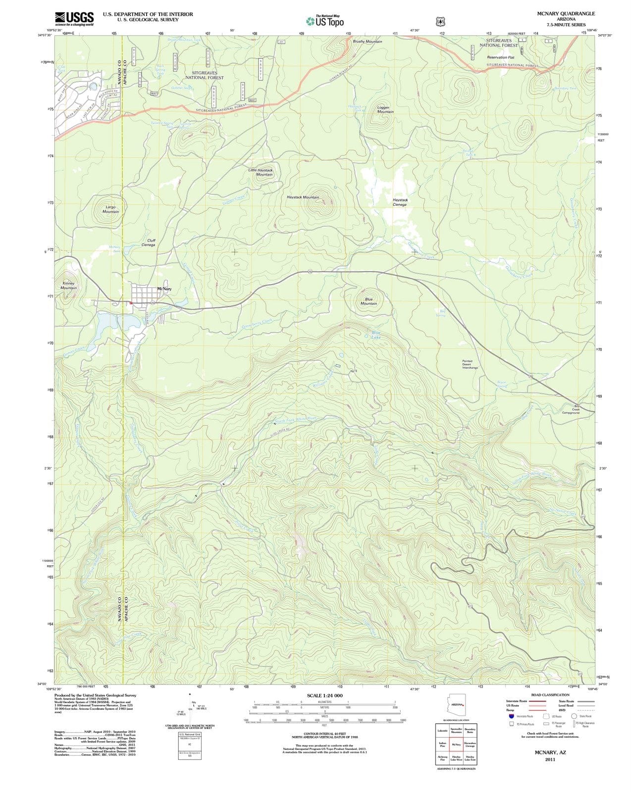 2011 McNary, AZ - Arizona - USGS Topographic Map