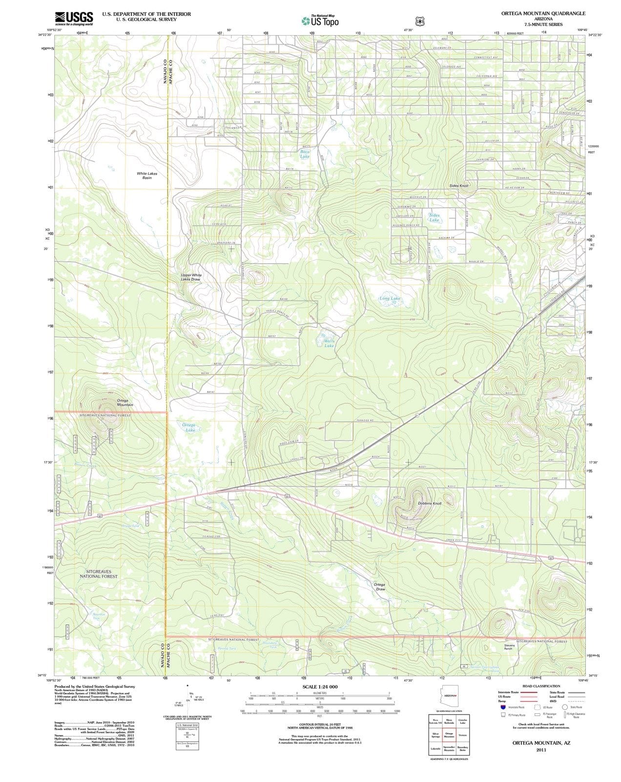 2011 Ortega Mountain, AZ - Arizona - USGS Topographic Map