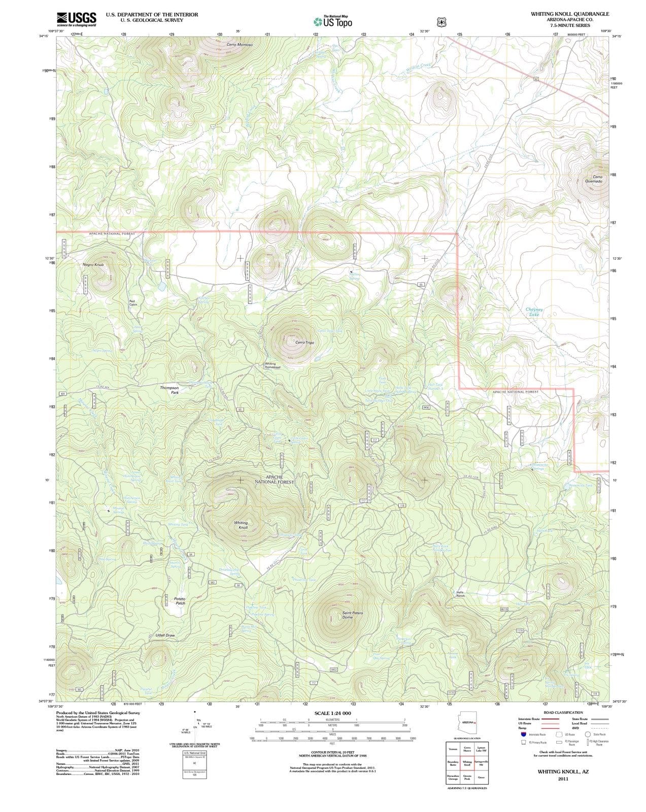 2011 Whiting Knoll, AZ - Arizona - USGS Topographic Map