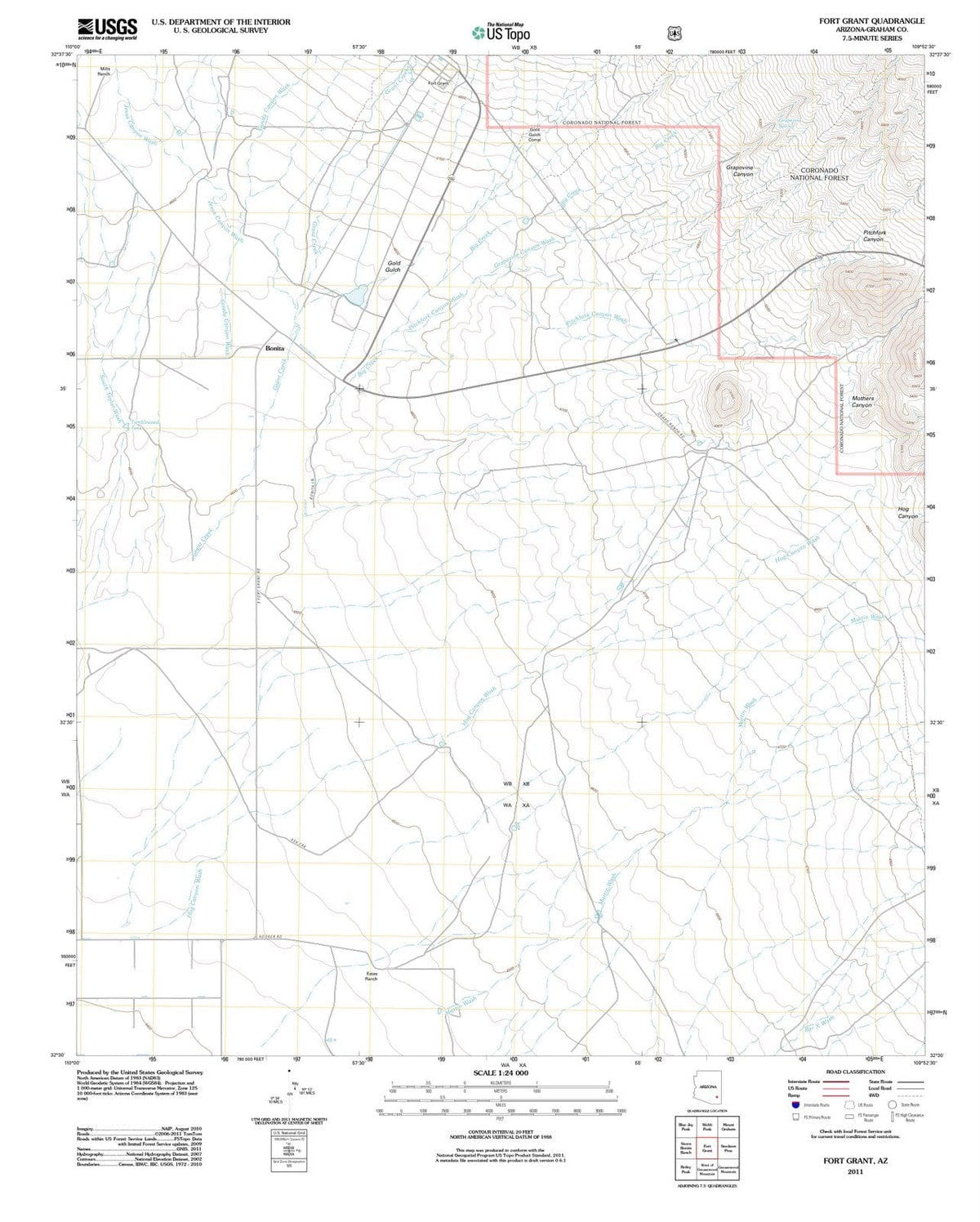 2011 Fort Grant, AZ - Arizona - USGS Topographic Map