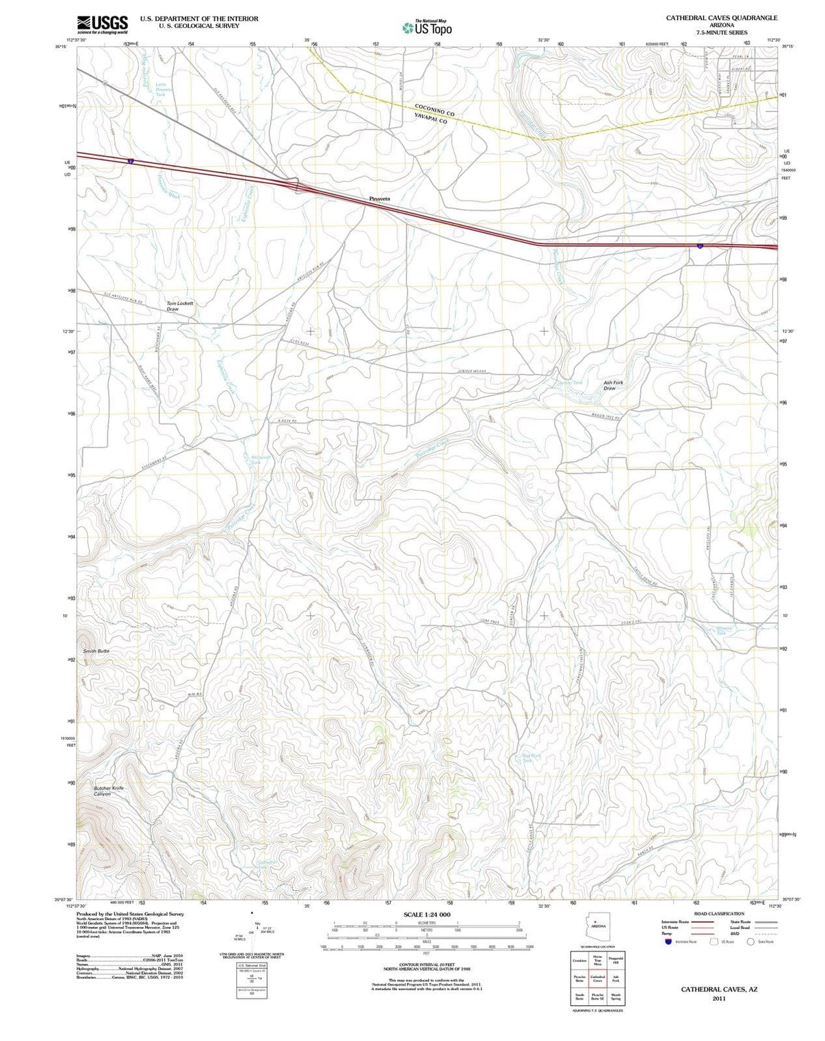 2011 Cathedral Caves, AZ - Arizona - USGS Topographic Map