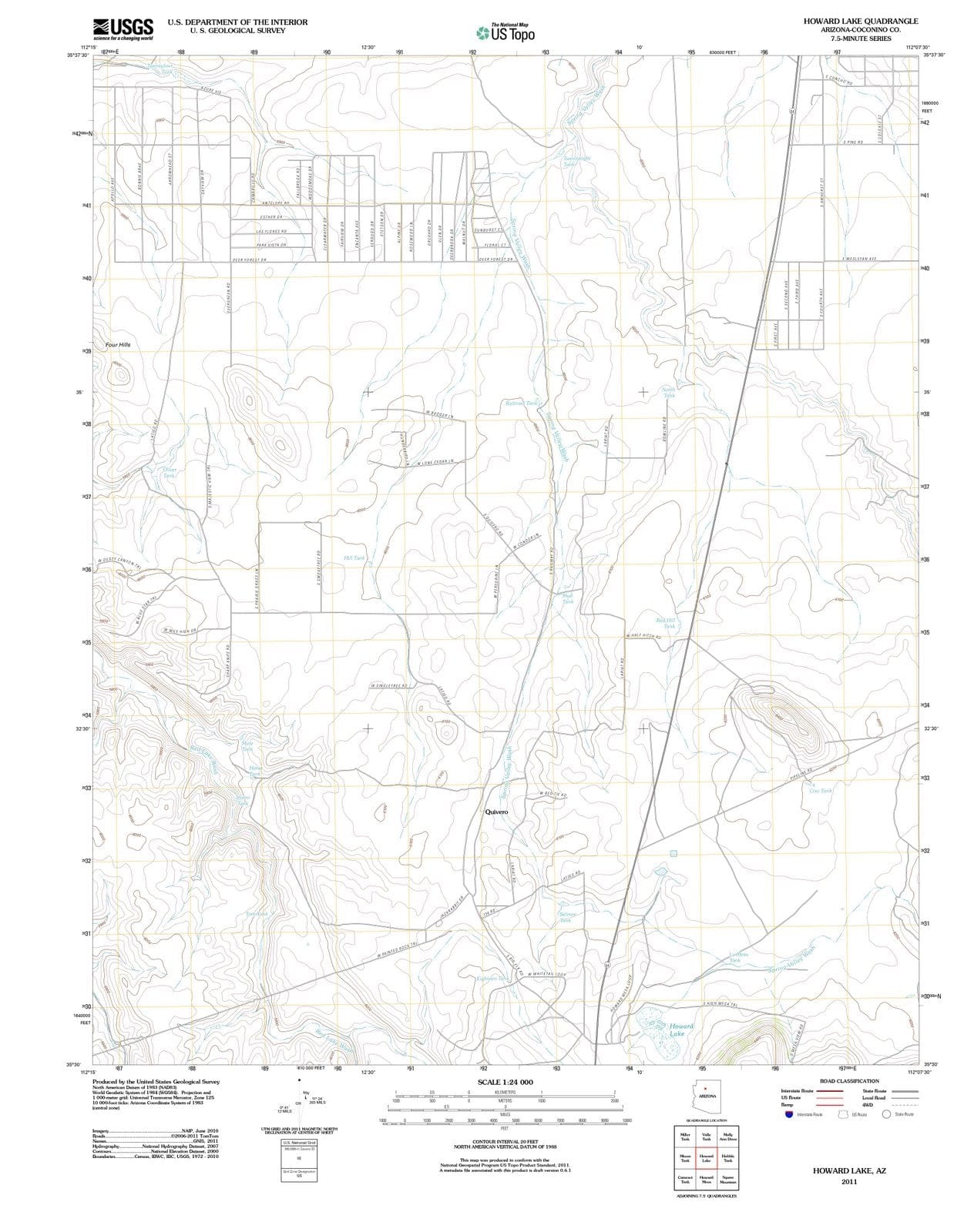 2011 Howard Lake, AZ - Arizona - USGS Topographic Map