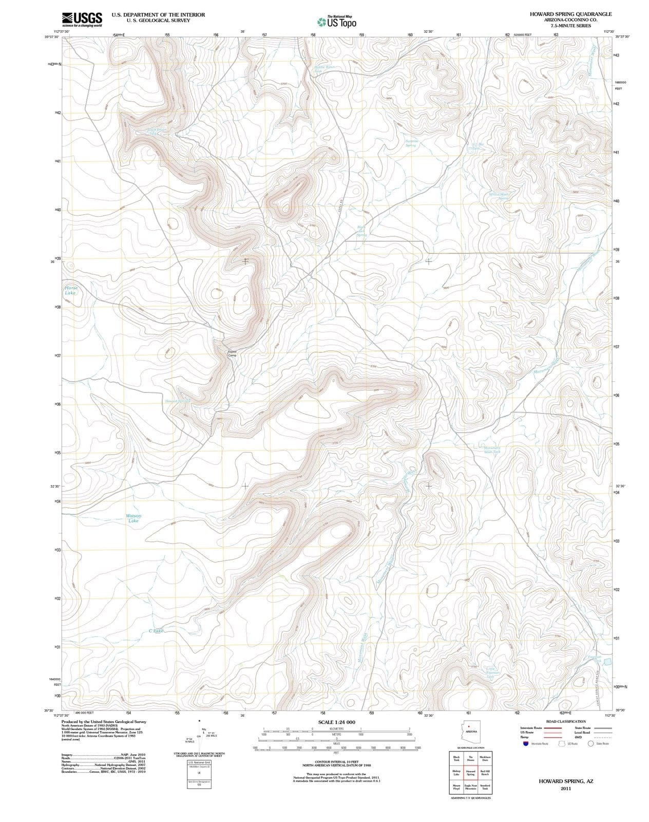 2011 Howard Spring, AZ - Arizona - USGS Topographic Map
