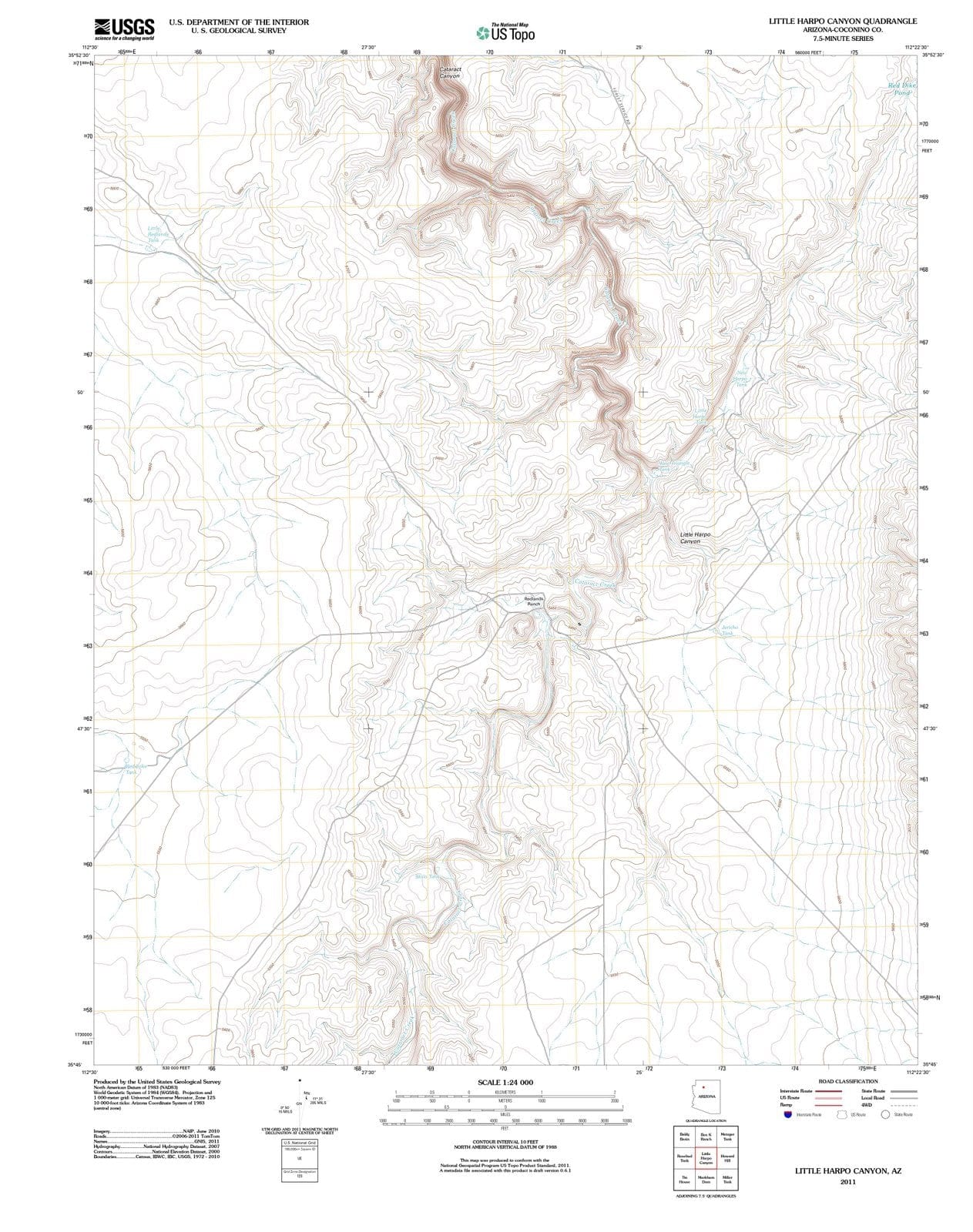 2011 Little Harpo Canyon, AZ - Arizona - USGS Topographic Map