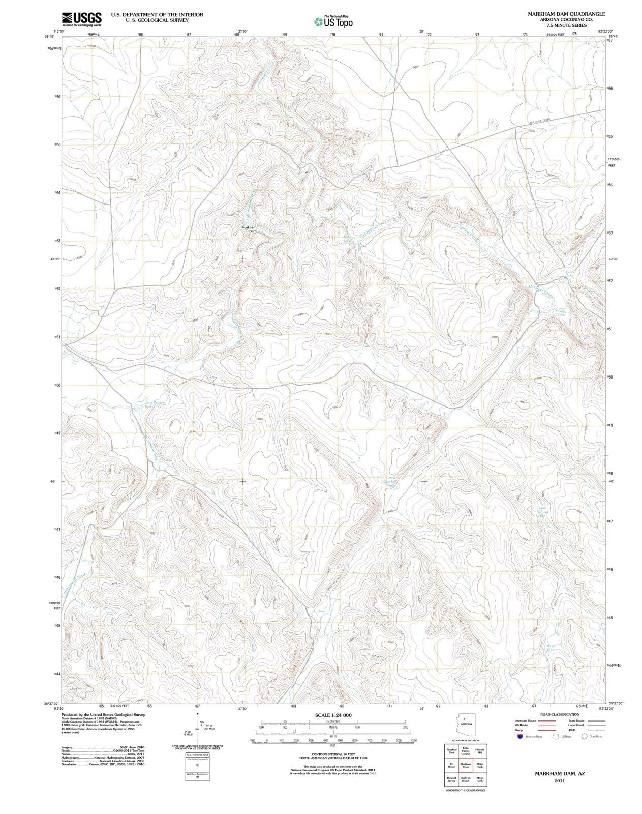 2011 Markhamam, AZ - Arizona - USGS Topographic Map