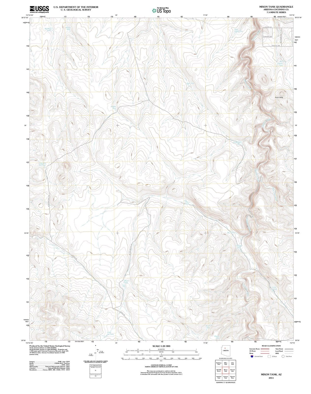 2011 Mixon Tank, AZ - Arizona - USGS Topographic Map
