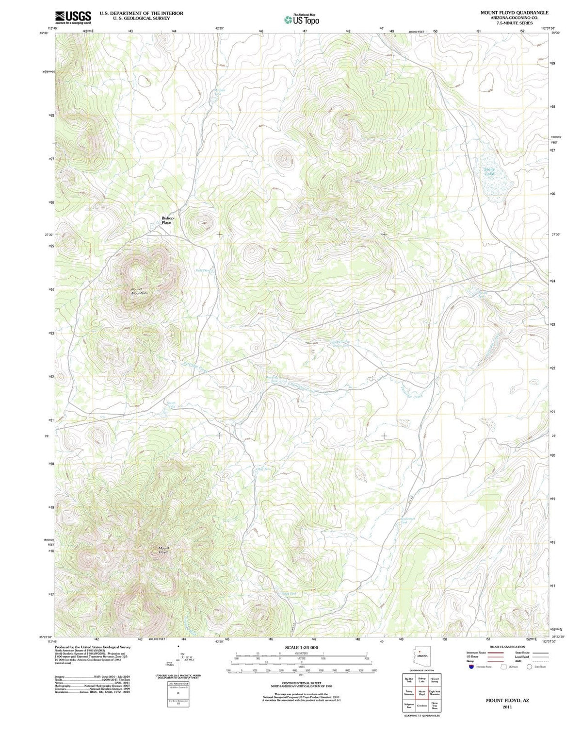 2011 Mount Floyd, AZ - Arizona - USGS Topographic Map
